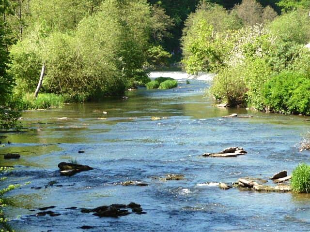 Looking towards Mill Street weir, Ludlow.
